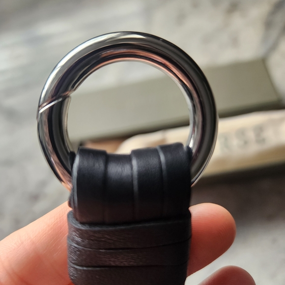 The Horse Black Leather Keychain with Silver Ring - Picture 5 of 5